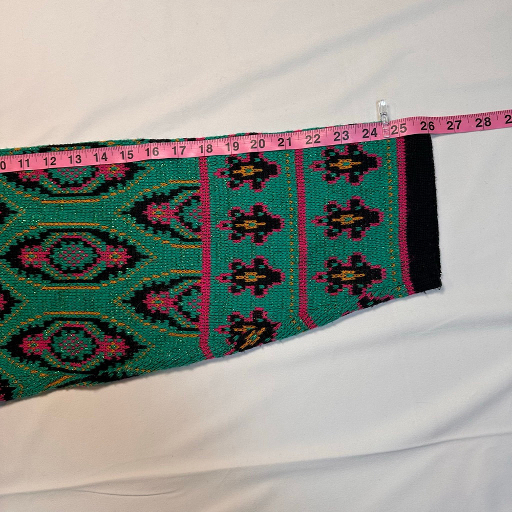 Michel | Vintage 1990s Cropped Metallic Geometric Knit Sweater | Jewel Tone | M - Picture 9 of 9